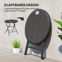 Runt Klappbart Trädgårdsbord Grå 80 x 80 x 73 cm Stål Plast Trälook
