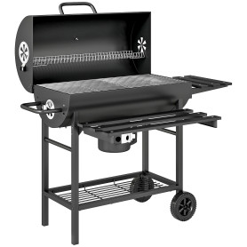 Kolgrill Svart 114 x 65 x 95 cm Stål Med Lock