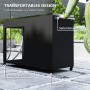 Komplett utomhus diskstation / Grillvagn Svart 162,5 x 47 x 87 cm Rostfritt Stål