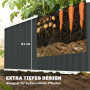 Odlingslåda Extra djup Grå 136 x 53 x 61 cm Metall