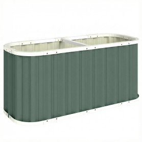 Odlingslåda Extra djup Grå 136 x 53 x 61 cm Metall