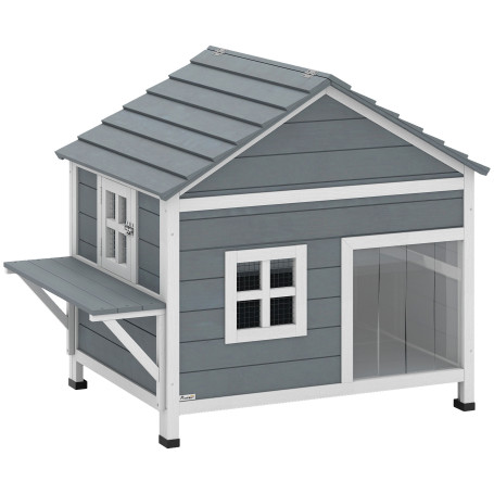 Kattstuga Grå 101 x 72,5 x 81 cm Trä 2 Våningar