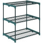 Växtställ Mörkgrön 72 cm Stål 3 Hyllplan