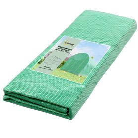 Växthusfolie Grön 4 x 2 m Polyeten Med Dörr Och 8 Fönster