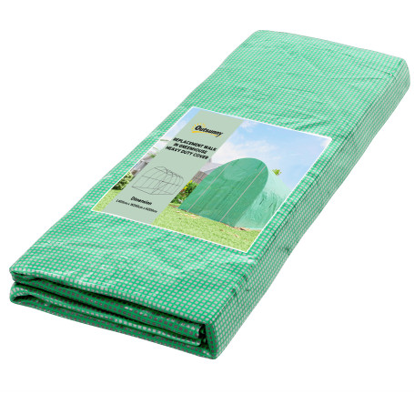 Växthusfolie Grön 4 x 2 m Polyeten Med Dörr Och 8 Fönster
