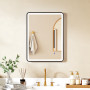 LED-Badrumsspegel Svart 80 x 60 cm Med Belysning