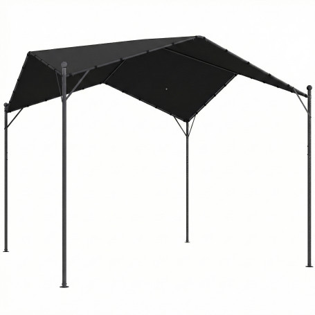 Pergola Paviljong Grå 300 x 300 cm Vattenavvisande Metall