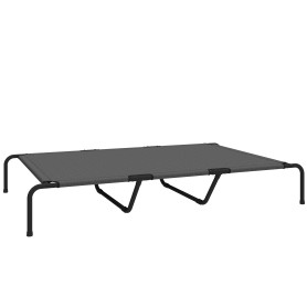 Upphöjd Hundsäng Utomhus Grå 152 x 94 x 23 cm Stålram Mesh