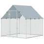 Hönsgård Silver 2 x 2 x 2 m Förzinkat Stål Med UV-Tak