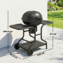 Kolgrill Smoker Svart 129 x 63,5 x 106,5 cm Metall
