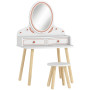 Sminkbord För Barn Med Pall Vit 56 x 38 x 87,8 cm Trä
