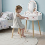 Sminkbord För Barn Med Pall Vit 56 x 38 x 87,8 cm Trä