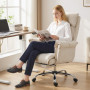 Höj- Och Sänkbar Kontorsstol Vit 80 x 80 x 106–114 cm Tyg
