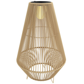 Solcells Golvlampa Brun Rattan LED Boho IP44 Vattentät