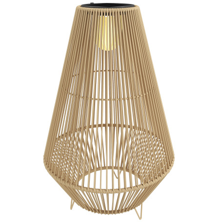 Solcells Golvlampa Brun Rattan LED Boho IP44 Vattentät
