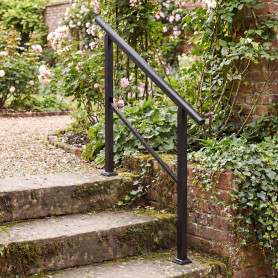 Justerbart Trappräcke Svart 94 cm Metall För 2–3 Trappsteg