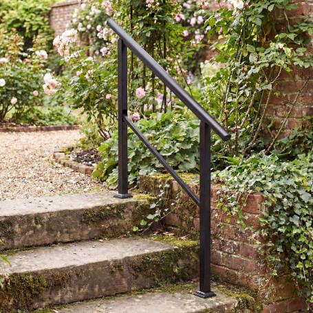 Justerbart Trappräcke Svart 94 cm Metall För 2–3 Trappsteg