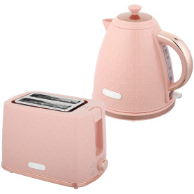 Vattenkokare Och Brödrost Set Rosa 1,7 l 2200 W