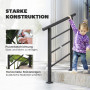 Trappräcke Svart Metall 94 cm För 1–3 Steg
