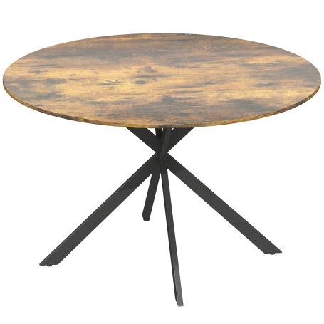 Runt Matbord Brun För 4 Personer Med Stålben