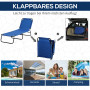 Solstol Blå 187 x 58 x 36 cm Metall Klappbar