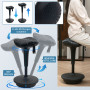Ergonomisk Kontorspall Svart Höjdjusterbar 65,5–83,5 cm