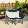Fällbar Campingstol Blå 2-Sits Med Dryckeshållare Och Bärväska 250 kg
