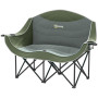 Fällbar Campingstol Grön 2-Sits Med Dryckeshållare Och Bärväska 250 kg