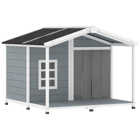 Upphöjt Hundhus Grå 103 x 107 x 83,5 cm Trä