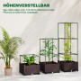 Odlingslåda Med Rankgaller Spaljé Brun 3-Pack Trä