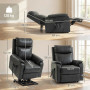 Elektrisk Lift- Och Relaxfåtölj Svart Konstläder Dubbla Motorer