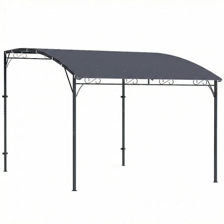 Väggmonterad Pergola Grå 286 x 384 x 252 cm Metall