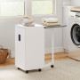 Hopfällbart Strykbrädsskåp På Hjul Vit Med Justerbar Hylla