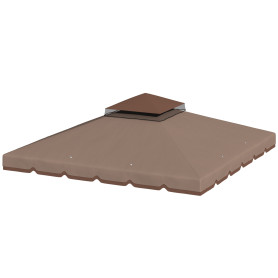 Ersättningstak För Paviljong Brun 3 x 3 m Vattenavvisande
