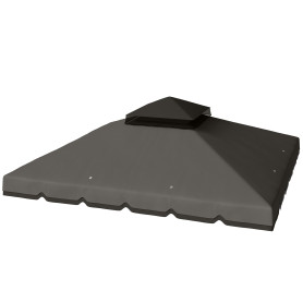 Ersättningsduk Till Paviljong Ljusgrå 3 x 3 m Vattenavvisande