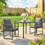 Trädgårdsstol Set 2-pack Grå 52 x 52 x 66 cm Stål PE-rotting