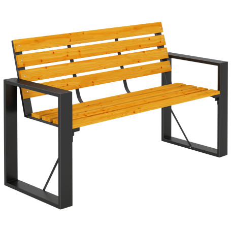 Trädgårdsbänk Natur 2-Sits 240 kg Trä Armstöd Lamellmönster