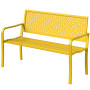 Trädgårdsbänk Gul 2-Sits Metall Väderbeständig 240 kg