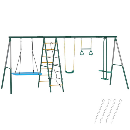 5-i-1 Gungställning Blå 440 x 175 x 203 cm Metall