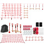 Stor Klättring Set Ninjabana Röd 1 000 x 300 x 180 cm Med Ringar Och Klätterstege
