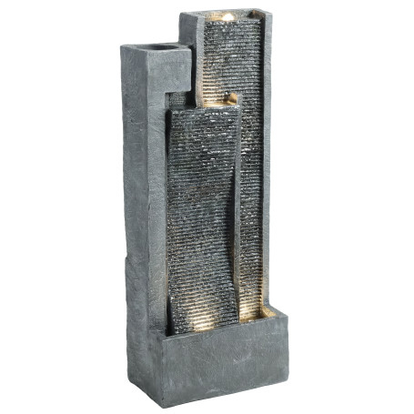 Trestegs Trädgårdsfontän Grå 38 x 19 x 101 cm Plast