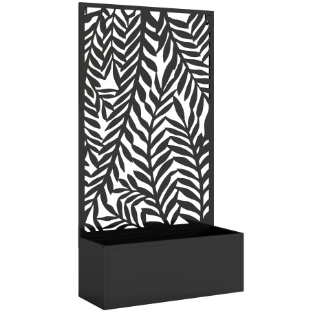 Odlingslåda Med Insynsskyddspanel Svart 61 x 23 x 113 cm Plast