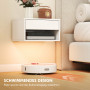 Vägghängt Sängbord 2-Pack Vit Med RGB-LED Och Låda