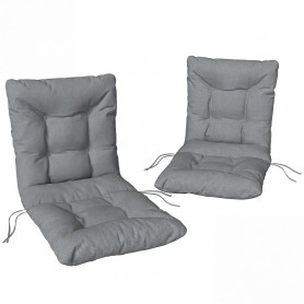 Utomhussittdyna Med Ryggstöd Och Band Ljusgrå Vattenavvisande