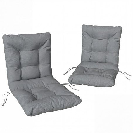 Utomhussittdyna Med Ryggstöd Och Band Ljusgrå Vattenavvisande