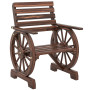 Trädgårdsstol Brun Trä Landhusstil Vagnhjulsdesign