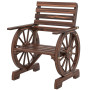 Trädgårdsstol Brun Trä Landhusstil Vagnhjulsdesign
