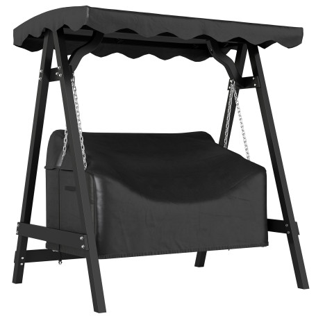 Vattentätt Skydd Över Trädgårdsgunga För Två Sitsar Svart 420D Oxfordtyg