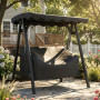Vattentätt Skydd Över Trädgårdsgunga För Två Sitsar Svart 420D Oxfordtyg