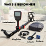 Vikbar Metalldetektor Svart IP68 Med LCD-Display Och Tillbehör